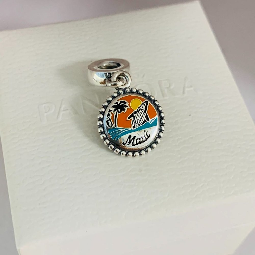 Pandora Hawaii Exclusive Maui Surfboard Ocean Beach Travel Dangle Charm Pendant